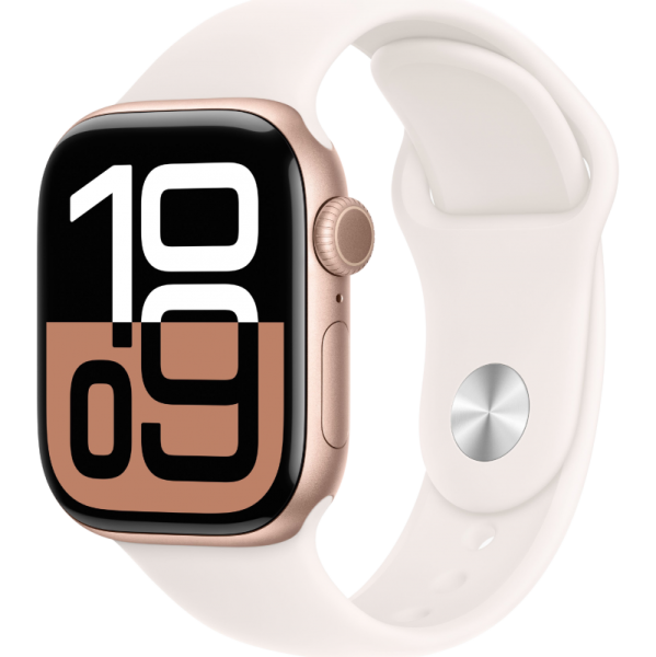 Apple Watch Series 10 42mm Aluminum Rose Gold Case Light Blush Sport Band M/L